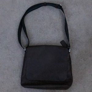 Brown leather coach bag